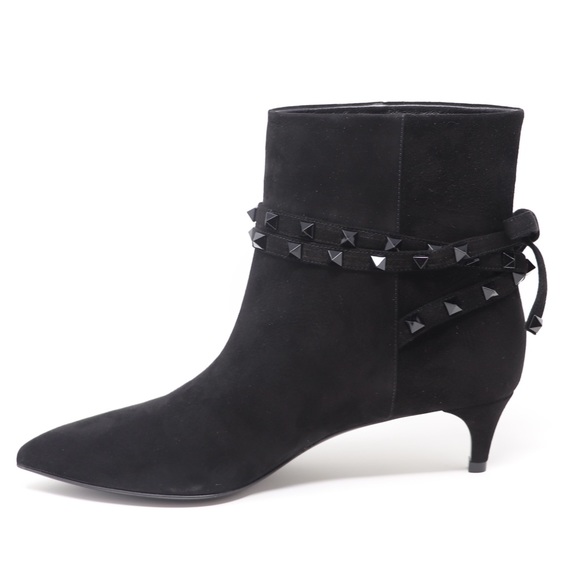 Brand New 8 Valentino Garavani Rockstud Flair Suede Booties - Picture 6 of 12